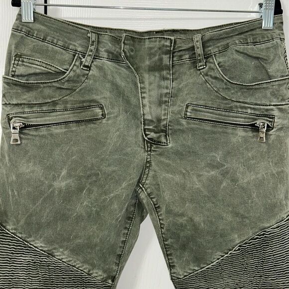 Balmain Olive Green Bikers Pants(Size 32) - Picture 7 of 15